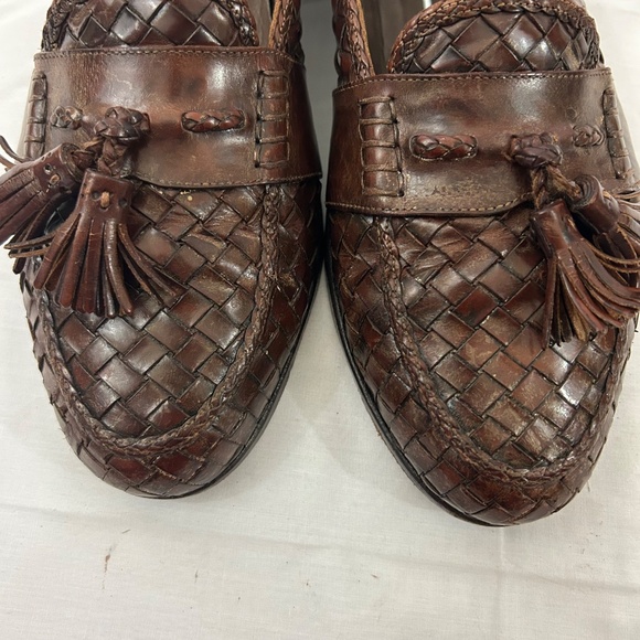 Bragano Cole Haan Men's Made in Italy Tassel Loafers Woven Leather Slip on Shoes - Picture 10 of 11